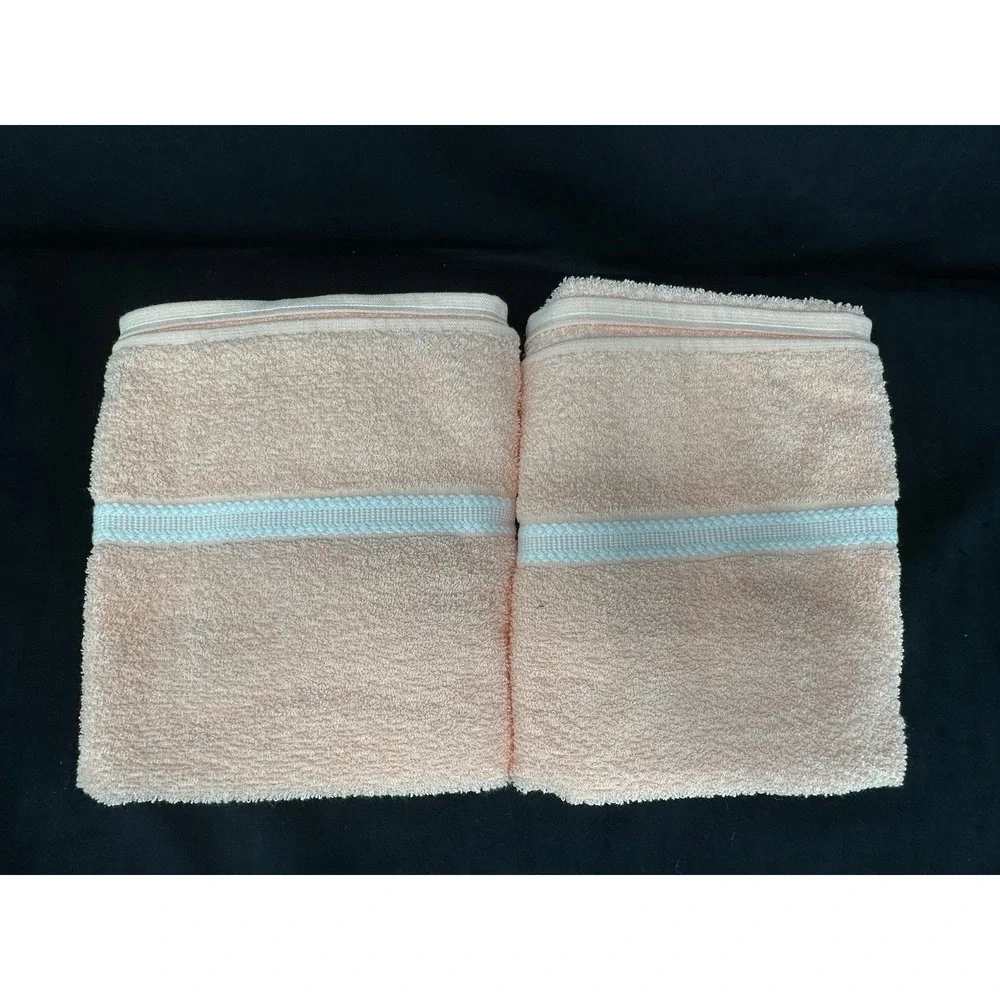 Cannon Towel Set Peach Sherbet Counterpoint NOS Deadstock Grannycore Grandma (5)